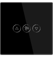 Tuya WiFi Touch Fan Speed Controller, 86*86mm Tempered Glass Panel, 300W Load, Compatible with Alexa & Google Home, IOS/Android Systems